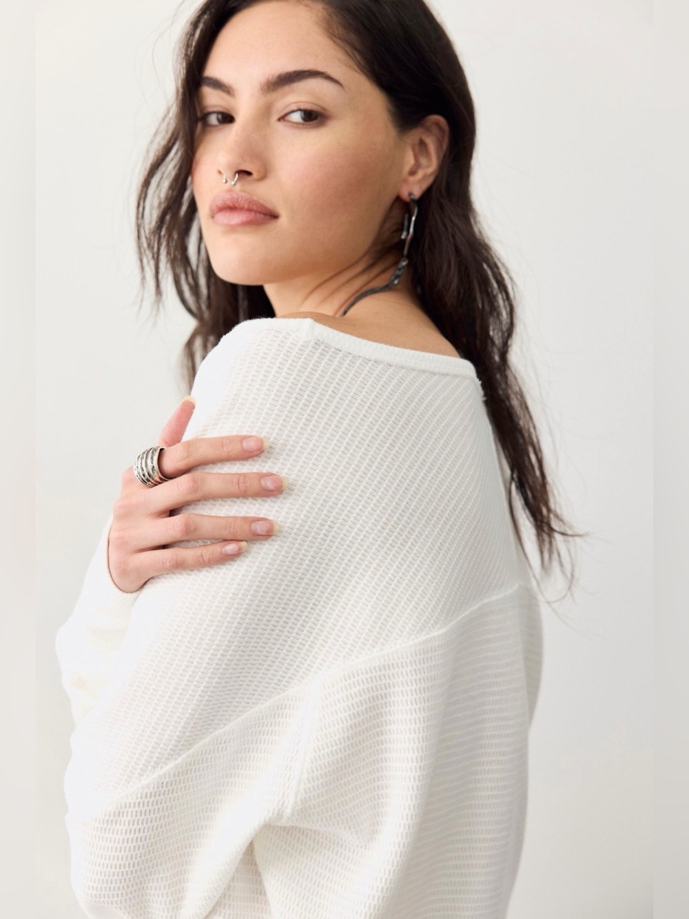 Free People We The Free Jess Long Sleeve - Clean Ivory - Picture 2 of 9